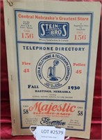 1930 HASTINGS NEBRASKA TELEPHONE DIRECTORY