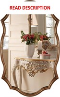 $80  Gold Wall Mirror  20x30 Inch  Mounted