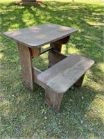 Convertible Childrens Wooden Bench Table