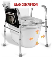 $96  Raised Toilet Seat w/ Handles  Gray