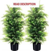 $100  3FT Cedar Topiary Trees 2-Pack  UV Resistant