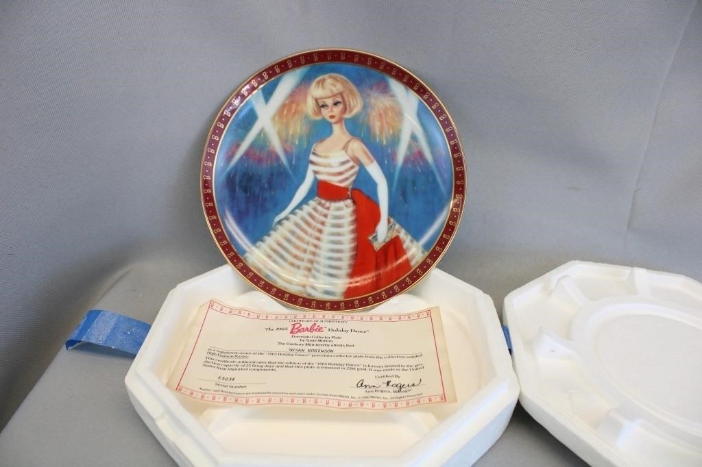 Barbie, Danbury Mint Plate 1990 Certificate inclue