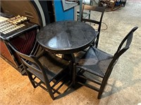 Vintage Black Pub Style Table & Chair -Lot