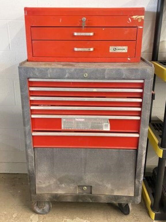 Metal Tool Chest & Tool Box with Contents