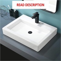 $120  VALISY 24x18 White Rectangular Vessel Sink