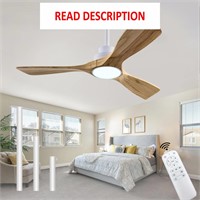 $139  42 Wood Ceiling Fan with Lights & Remote