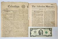 Antique 1691 & 1793 Newspapers