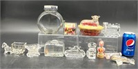 Glass Candy Jars Containers Lot