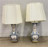 Pair of Asian Style Lamps with Shades