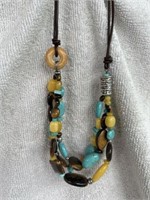 STERLING SILVER TURQUOISE AND TIGER EYE NATURAL