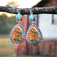 Oyster Turquoise Dangle/Drop Earrings