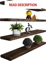 $60  YYWUOJJ Wood Floating Shelves  Set of 4  36in