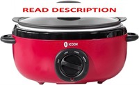 $54  ICOOK 3.5Q Slow Cooker  Stovetop Safe  Red