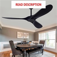 $99  52 Black Ceiling Fan  Remote  3 Blades