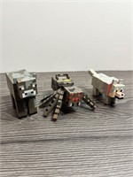 Minecraft Animal Figure Lot, Spider/Cow/Wolf