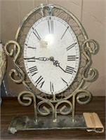 Decorator Metal Scroll Mantle Clock, Battery