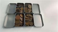 4 TINS OF OLD COINS INCLUDES