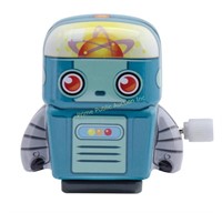 Schylling Mini Tin Robots, Blue Red Eyes