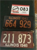 ILLINOIS SOYBEAN LICENSE PLATES 1945-1946