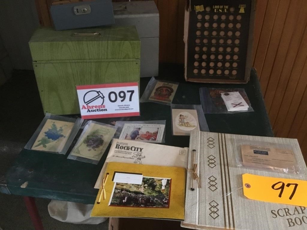 P. O. W. ENVELOPE,PENNY COLLECT.,POST CARDS, BOXES