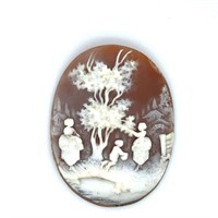 BEAUTIFUL CARVED CAMEO  SCENE DEPICTING
