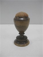 4.5" Antique  Victorian Turned Wood Pin Cushion