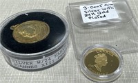 Two Silver Coins With Gold Plated