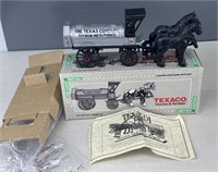 Texaco Die Cast Coin Bank Horses and Tank Wagon