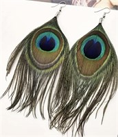 Pair Dangle Peacock Earrings