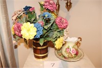 Small Pitcher and Bowl and Flower Arrangement