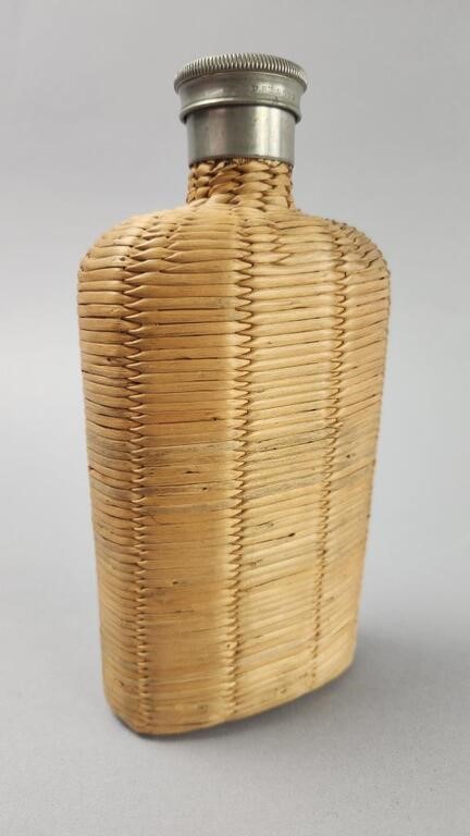 Civil War Flask With Basket Weaving