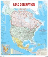 $30  North America-Canada Map 34x39 Laminated