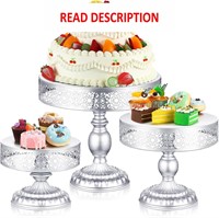 $39  Metal Cake Stands 8  10  12 Inch - Silver