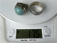 925 Silver Rings With Turquoise Stone