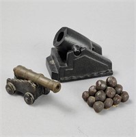 Cast Iron Mortar, Cannon and Cannon Balls