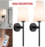 YHCDLAMP Battery Operated Wall Sconce Set - Black