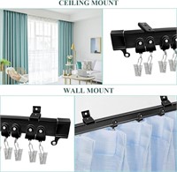 Flexible Bendable Ceiling Curtain Track, Black