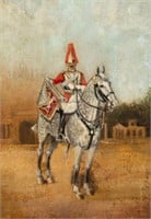 Signed Antique Equestrian Military Painting.