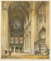 Etching of D.C. Cathedral, Leon Rene Pescheret.