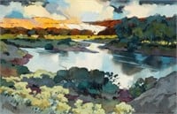 Watercolor of Rio Chama by Nat Youngblood.