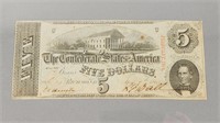 Five Dollar Confederate States Note