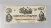 Original Hundred Dollar Confederate States Note