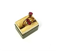 TWO ANTIQUE 10K GOLD RINGS RUBY STONES?