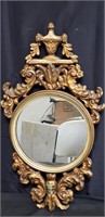 Vintage carved wood ornate gilt wall mirror
