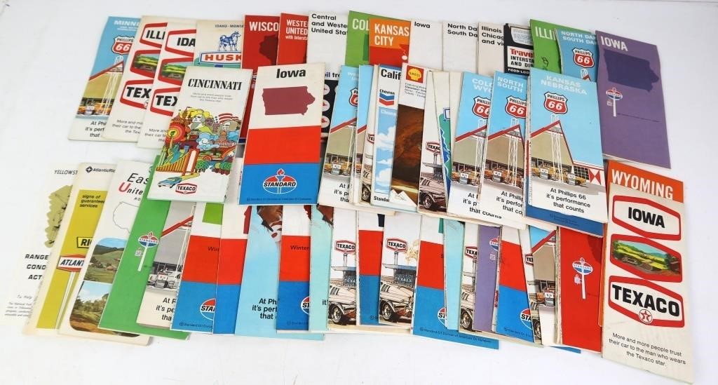 HUGE COLLECTION OF GAS & OIL ROAD MAPS
