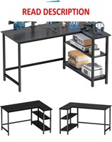 $60  WOODYNLUX L-Shaped Desk - Gaming/Work  Black