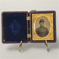 Union Soldier - Ninth Plate Tin Type In Case