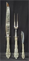 Reed & Barton 3 piece sterling handle carving set