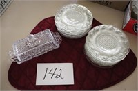 16 Desert Plates and Covered Butter Dish