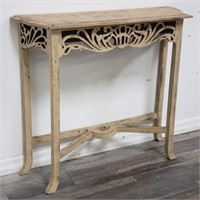 Vintage carved wood console table